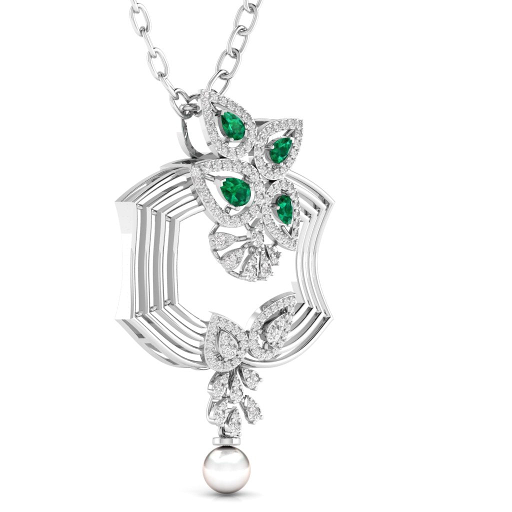 Fancy Pear Cut Emerald Diamond Stunning Pendant