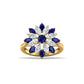 Floral Sapphire and Diamond Ring