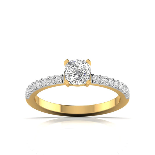 1.01 Carat Cushion Shape Solitaire Diamond Ring