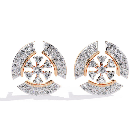 Elegant Diamond Earrings in Two-Tone Gold