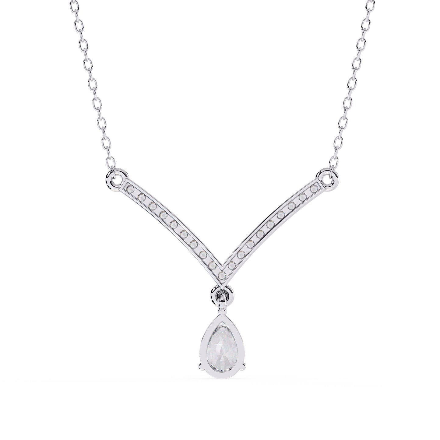 Diamond V-Pendant Necklace