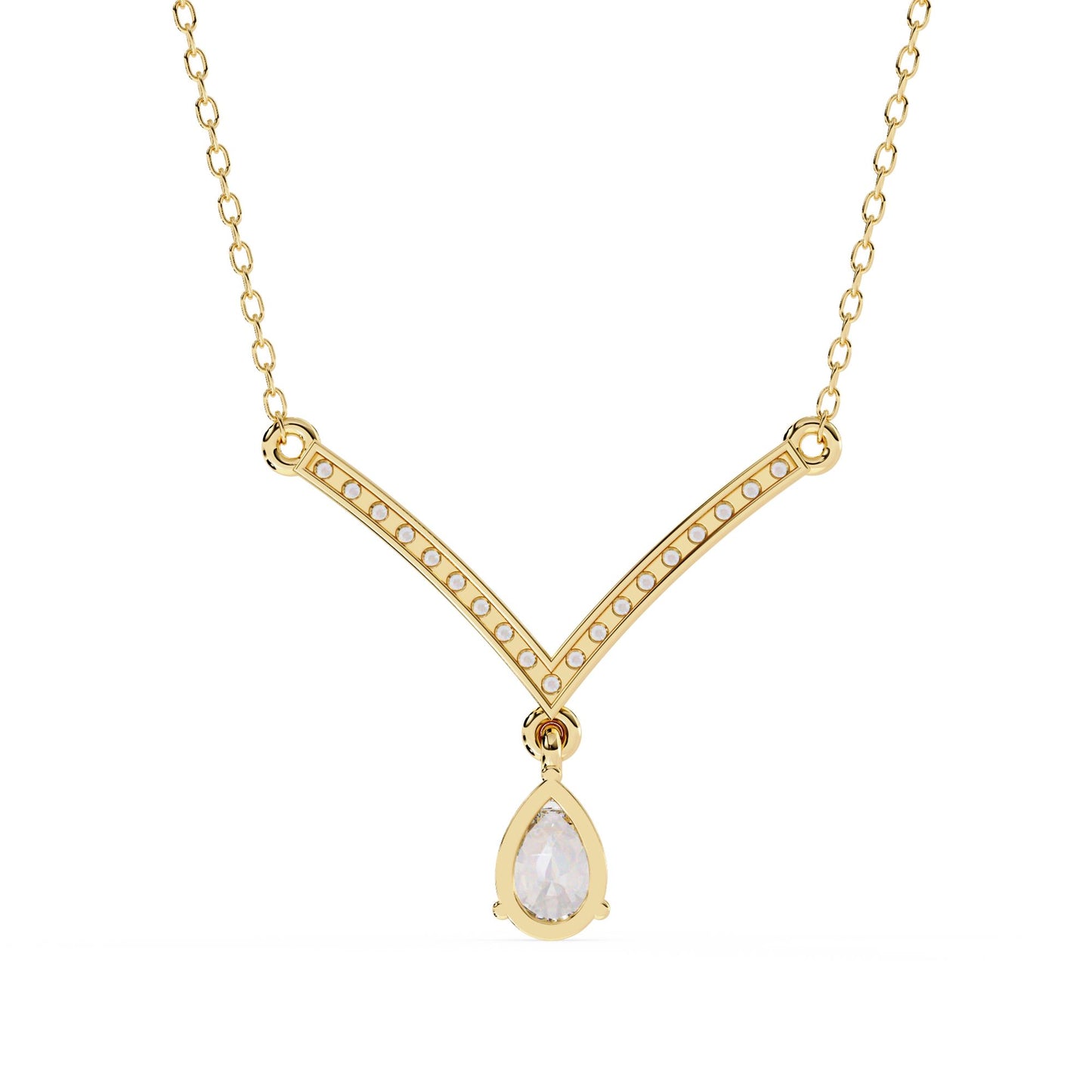 Diamond V-Pendant Necklace