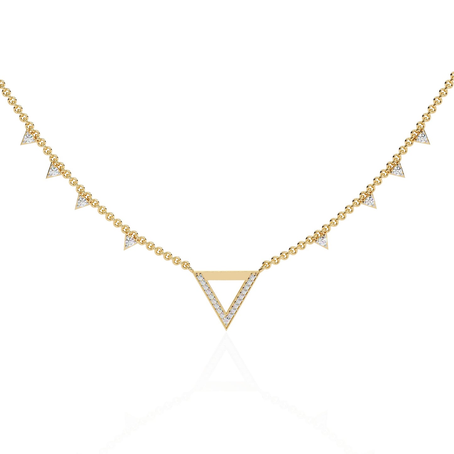 Modern Triangle Diamond Necklace