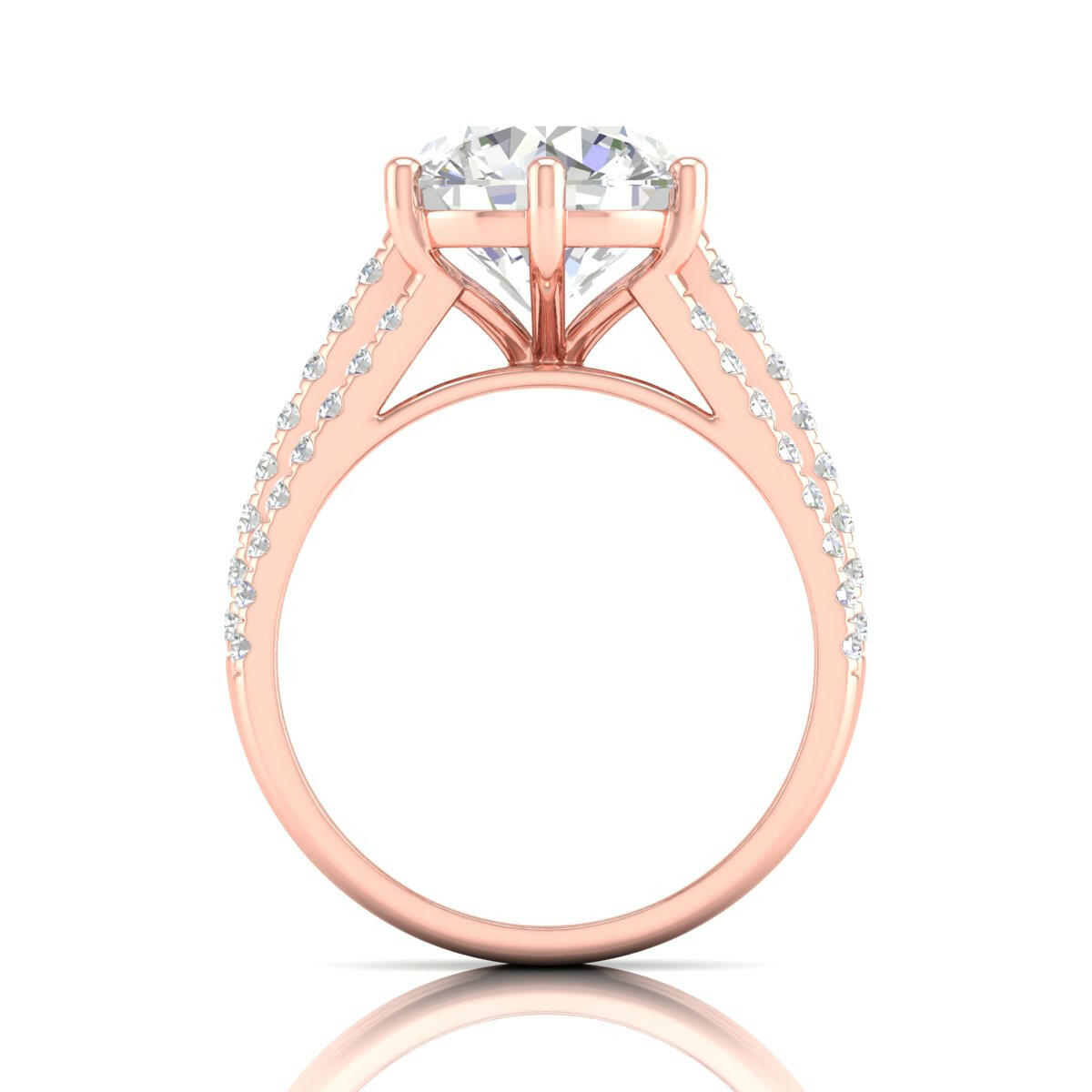 3 Carat Centre Solitaire Diamond Three Layers Ring