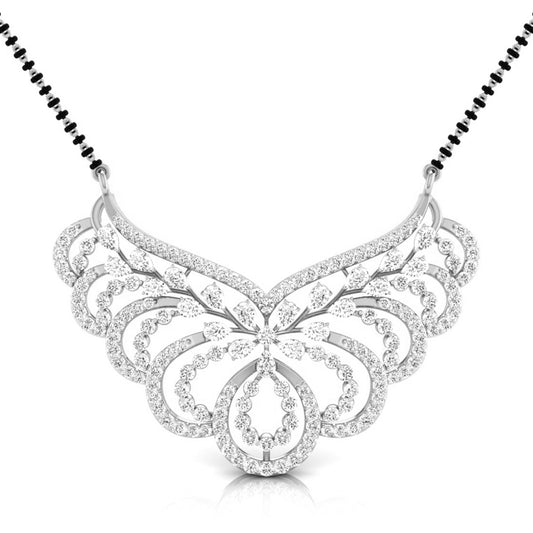 Pear & Round Cut Diamond Encrusted Floral Pendant