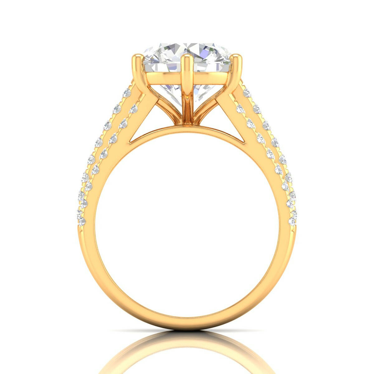 3 Carat Centre Solitaire Diamond Three Layers Ring