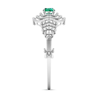 Ivana Jewels Bracelets 5.8ct Halo Emerald Diamond Bangle