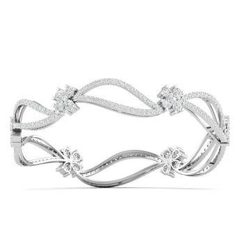 Ivana Jewels Bracelets Diamond  Floral Bangle