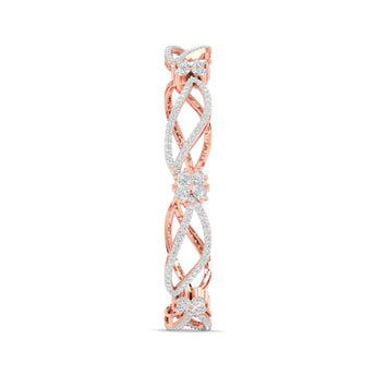 Ivana Jewels Bracelets Diamond  Floral Bangle