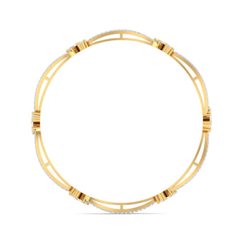 Ivana Jewels Bracelets Diamond  Floral Bangle