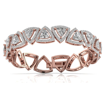 Ivana Jewels Bracelets Rose Gold / 14KT 7.2 Carat Trillion Shape Diamonds & Round Cut Side Diamonds Bracelet