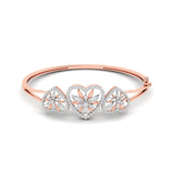 Ivana Jewels Bracelets Rose Gold / 14KT Heart & Flower Diamond Bangle