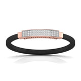 Ivana Jewels Bracelets Rose Gold / 14KT Ivana Men's Bracelet With Black Colour Band