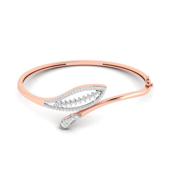 Ivana Jewels Bracelets Rose Gold / 14KT Leaf Whisper Gold Diamond Bangle