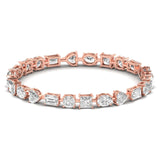 Ivana Jewels Bracelets Rose Gold / 14KT Multi Shapes Diamond Architectural Art Bracelet