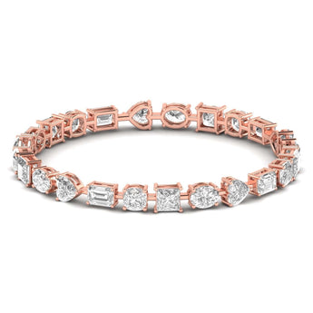 Ivana Jewels Bracelets Rose Gold / 14KT Multi Shapes Diamond Architectural Art Bracelet