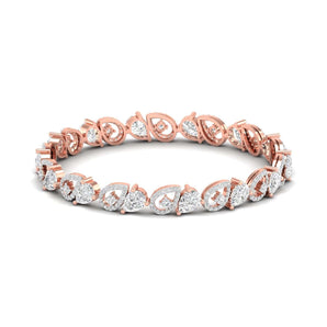 Ivana Jewels Bracelets Rose Gold / 14KT Textured Diamond Bracelet