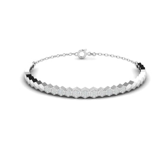 Ivana Jewels Bracelets White Gold / 14KT 0.44 Carat Diamond Gold Hexagon Bangle