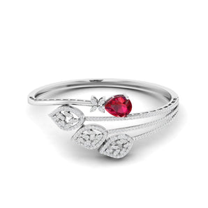 Ivana Jewels Bracelets White Gold / 14KT 4.98ct Pear Diamond Accent Bangle