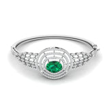 Ivana Jewels Bracelets White Gold / 14KT 5.8ct Halo Emerald Diamond Bangle