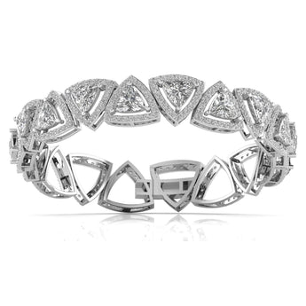 Ivana Jewels Bracelets White Gold / 14KT 7.2 Carat Trillion Shape Diamonds & Round Cut Side Diamonds Bracelet