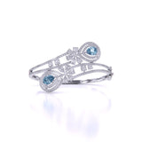 Ivana Jewels Bracelets White Gold / 14KT Aqua Colour Stone Fancy Pear Shape Royal Bangle