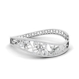 Ivana Jewels Bracelets White Gold / 14KT Bangle with Floral Design