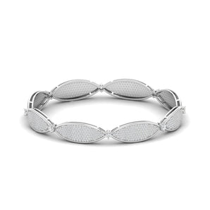 Ivana Jewels Bracelets White Gold / 14KT Detailed Diamond Cluster Link Bracelet