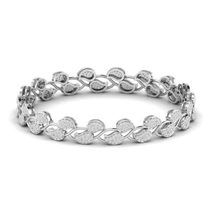 Ivana Jewels Bracelets White Gold / 14KT Leaf Design Diamond Bangle