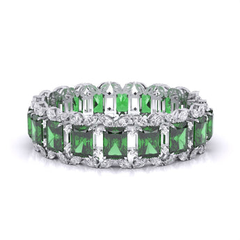 Ivana Jewels Bracelets White Gold / 14KT Radiant Cut Green EMERALD Fancy Bracelet