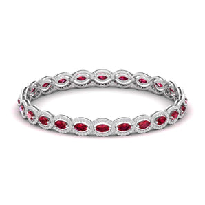 Ivana Jewels Bracelets White Gold / 14KT Ruby and Diamond Oval Link Bracelet in Gold