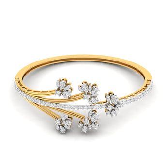 Ivana Jewels Bracelets Yellow Gold / 14KT Cluster Diamond Bangle