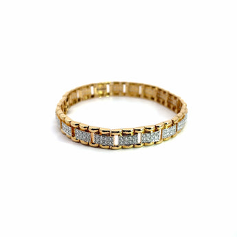 Ivana Jewels Bracelets Yellow Gold / 14KT Edgy Round Cut Diamonds Bracelet