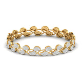 Ivana Jewels Bracelets Yellow Gold / 14KT Leaf Design Diamond Bangle