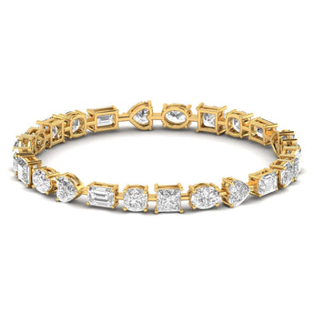 Ivana Jewels Bracelets Yellow Gold / 14KT Multi Shapes Diamond Architectural Art Bracelet
