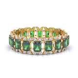 Ivana Jewels Bracelets Yellow Gold / 14KT Radiant Cut Green EMERALD Fancy Bracelet