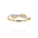 Ivana Jewels Bracelets Yellow Gold / 14KT Sterling Leaf Design Twist Bangle