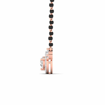 Ivana Jewels Chain Pendant Luxurious Black Bead Mangalsutra with Triple Diamond Pendant