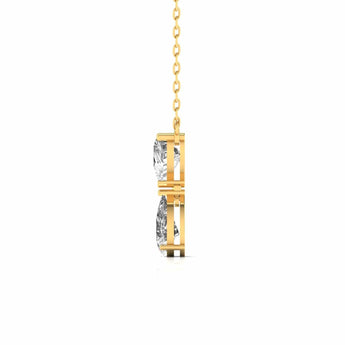 Ivana Jewels Charms & Pendant Heart & Pear Shape Solitaire Diamonds Chain Pendant