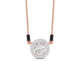 Ivana Jewels Charms & Pendant Rose Gold / 14KT 80 Pointers Round Cut Solitaire Diamond Halo Mangalsutra