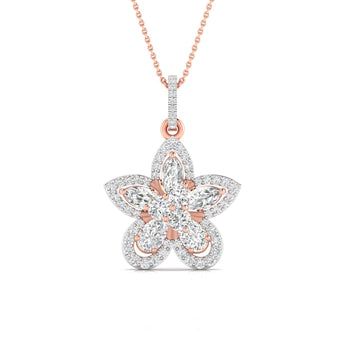 Ivana Jewels Charms & Pendant Rose Gold / 14KT Fancy & Round Cut Diamonds Blossom of Brilliance Pendant
