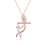 Ivana Jewels Charms & Pendant Rose Gold / 14KT Peacock Feather Style Pendant