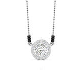 Ivana Jewels Charms & Pendant White Gold / 14KT 80 Pointers Round Cut Solitaire Diamond Halo Mangalsutra