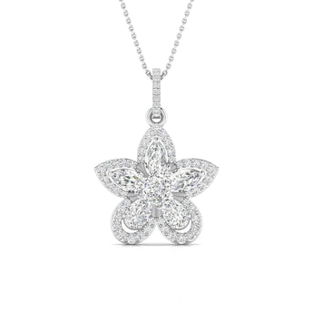 Ivana Jewels Charms & Pendant White Gold / 14KT Fancy & Round Cut Diamonds Blossom of Brilliance Pendant