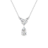 Ivana Jewels Charms & Pendant White Gold / 14KT Heart & Pear Shape Solitaire Diamonds Chain Pendant