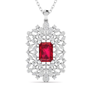 Ivana Jewels Charms & Pendant White Gold / 14KT Large Ruby Cocktail Pendant