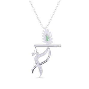 Ivana Jewels Charms & Pendant White Gold / 14KT Peacock Feather Style Pendant