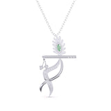 Ivana Jewels Charms & Pendant White Gold / 14KT Peacock Feather Style Pendant