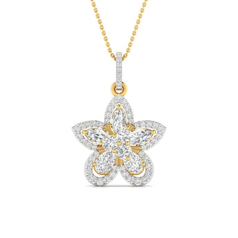 Ivana Jewels Charms & Pendant Yellow Gold / 14KT Fancy & Round Cut Diamonds Blossom of Brilliance Pendant