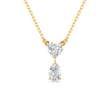 Ivana Jewels Charms & Pendant Yellow Gold / 14KT Heart & Pear Shape Solitaire Diamonds Chain Pendant